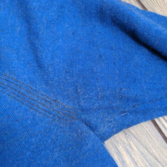 Robert Graham Men Blue Cashmere Wool Tight Knit V-Neck Long Sleeve Sweater Sz L - Picture 4 of 13
